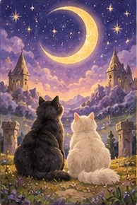 ไพ่แมว แมวใต้แสงจันทร์ (The Moon)