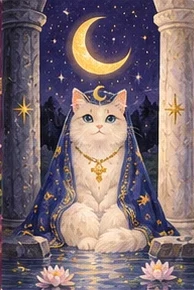 ไพ่แมว แมวผู้ฟังเสียงข้างใน (The High Priestess)