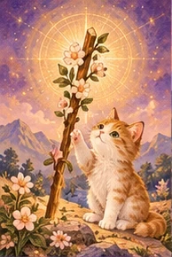 ไพ่แมว หนึ่งไม้เท้า (Ace of Wands)