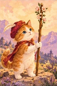 ไพ่แมว เด็กถือไม้เท้า (Page of Wands)