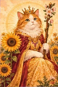 ไพ่แมว ราชินีไม้เท้า (Queen of Wands)