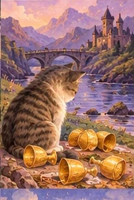 ไพ่แมว ห้าถ้วย (Five of Cups)