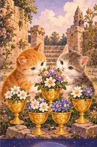 ไพ่แมว หกถ้วย (Six of Cups)