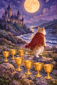 ไพ่แมว แปดถ้วย (Eight of Cups)