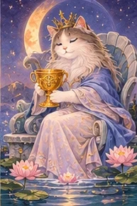 ไพ่แมว ราชินีถ้วย (Queen of Cups)
