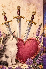 ไพ่แมว สามดาบ (Three of Swords)