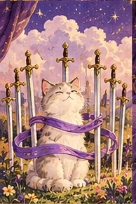 ไพ่แมว แปดดาบ (Eight of Swords)