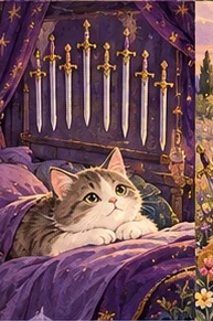 ไพ่แมว เก้าดาบ (Nine of Swords)