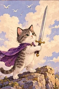 ไพ่แมว เด็กถือดาบ (Page of Swords)