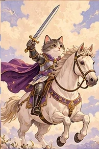 ไพ่แมว อัศวินดาบ (Knight of Swords)