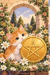 ไพ่แมว หนึ่งเหรียญ (Ace of Pentacles)