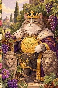 ไพ่แมว ราชาเหรียญ (King of Pentacles)